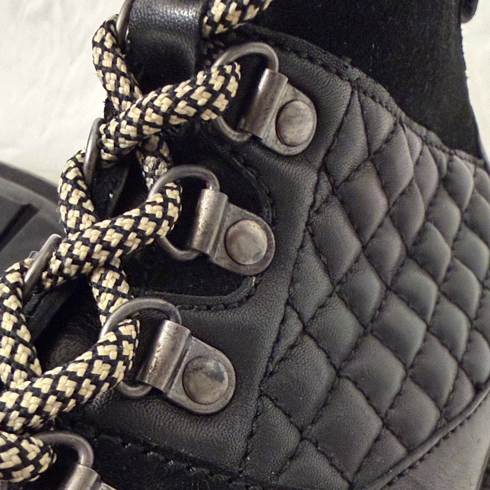 Black Quilted Combat Boots - Picture 12 of 12